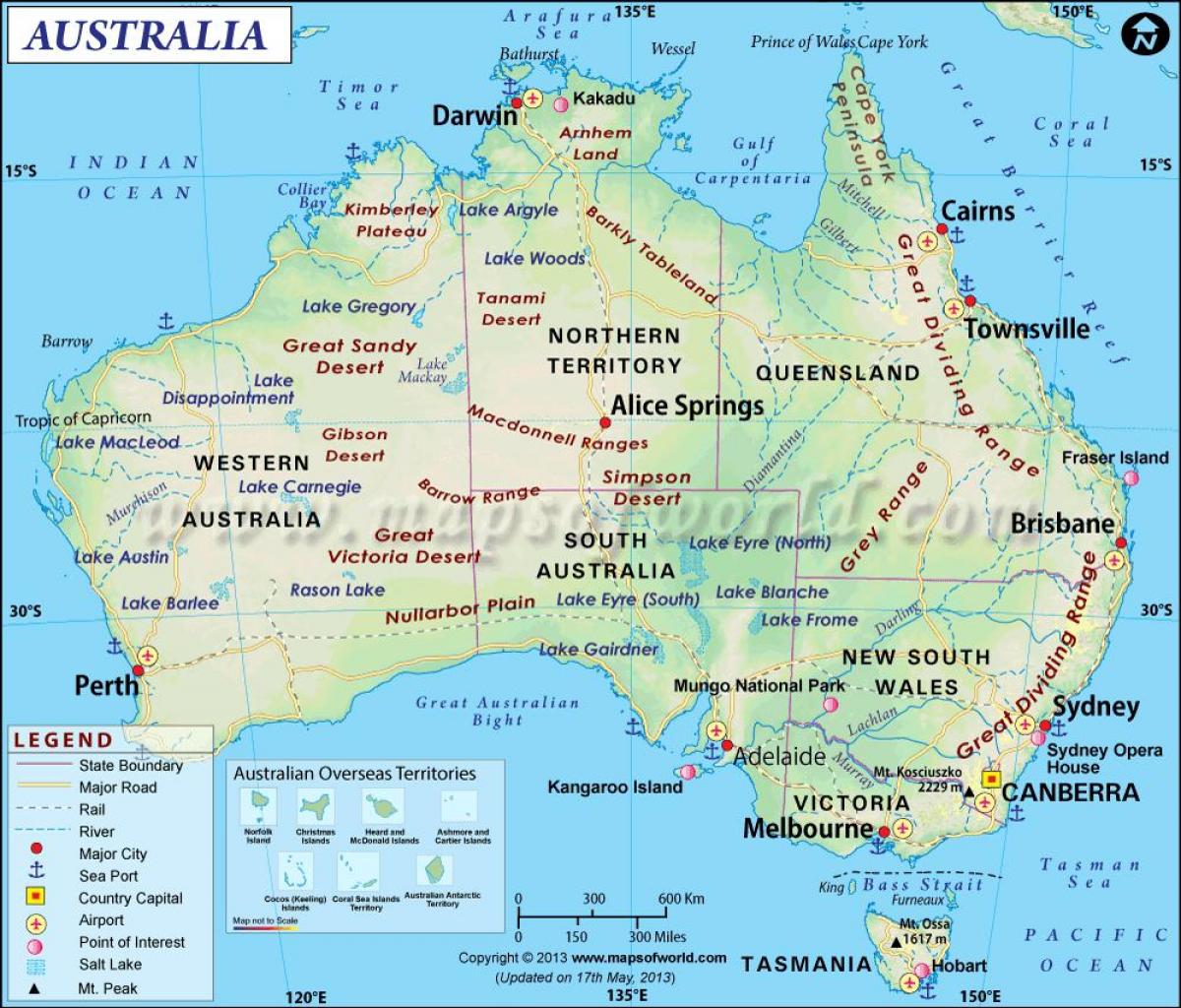 Australia on the map