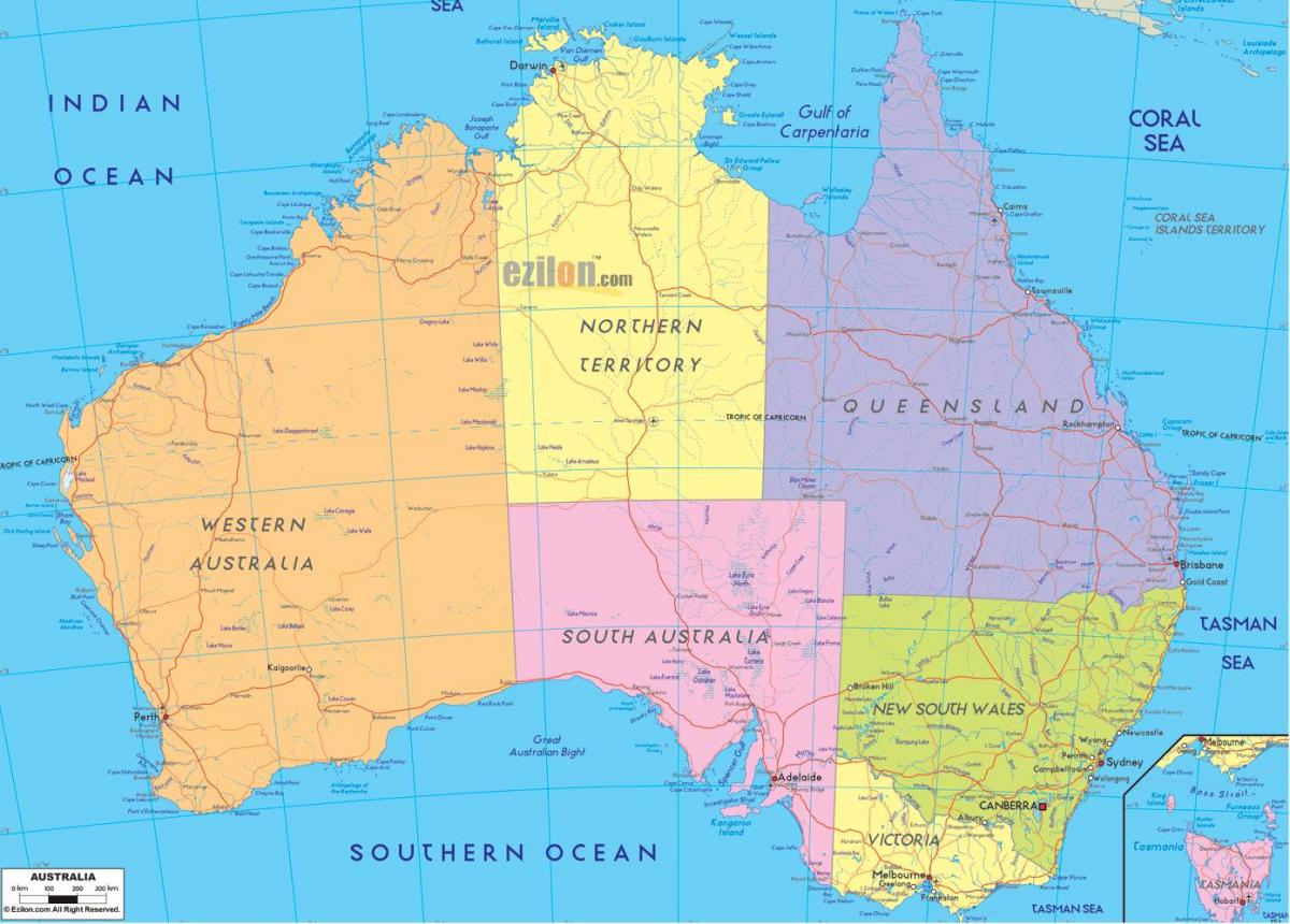 political map Australia