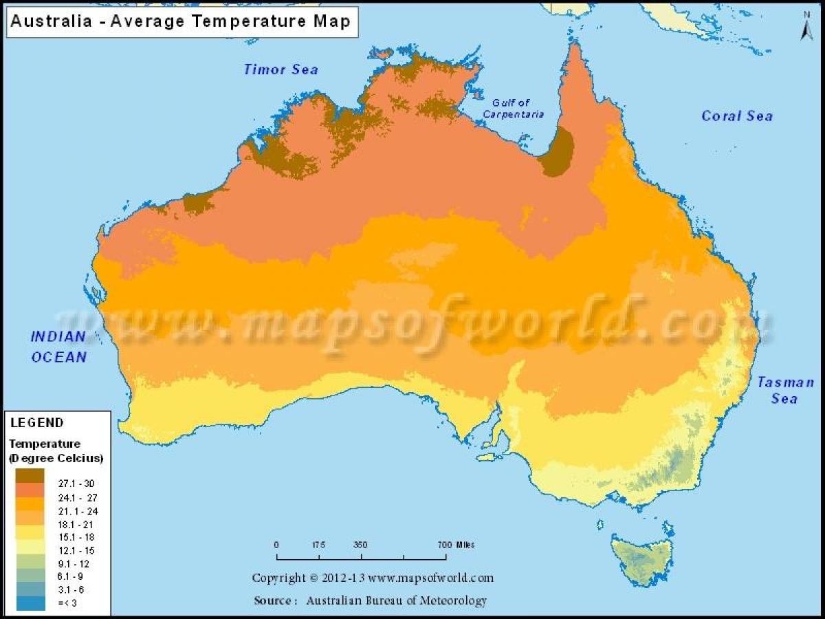 temperature map Australia