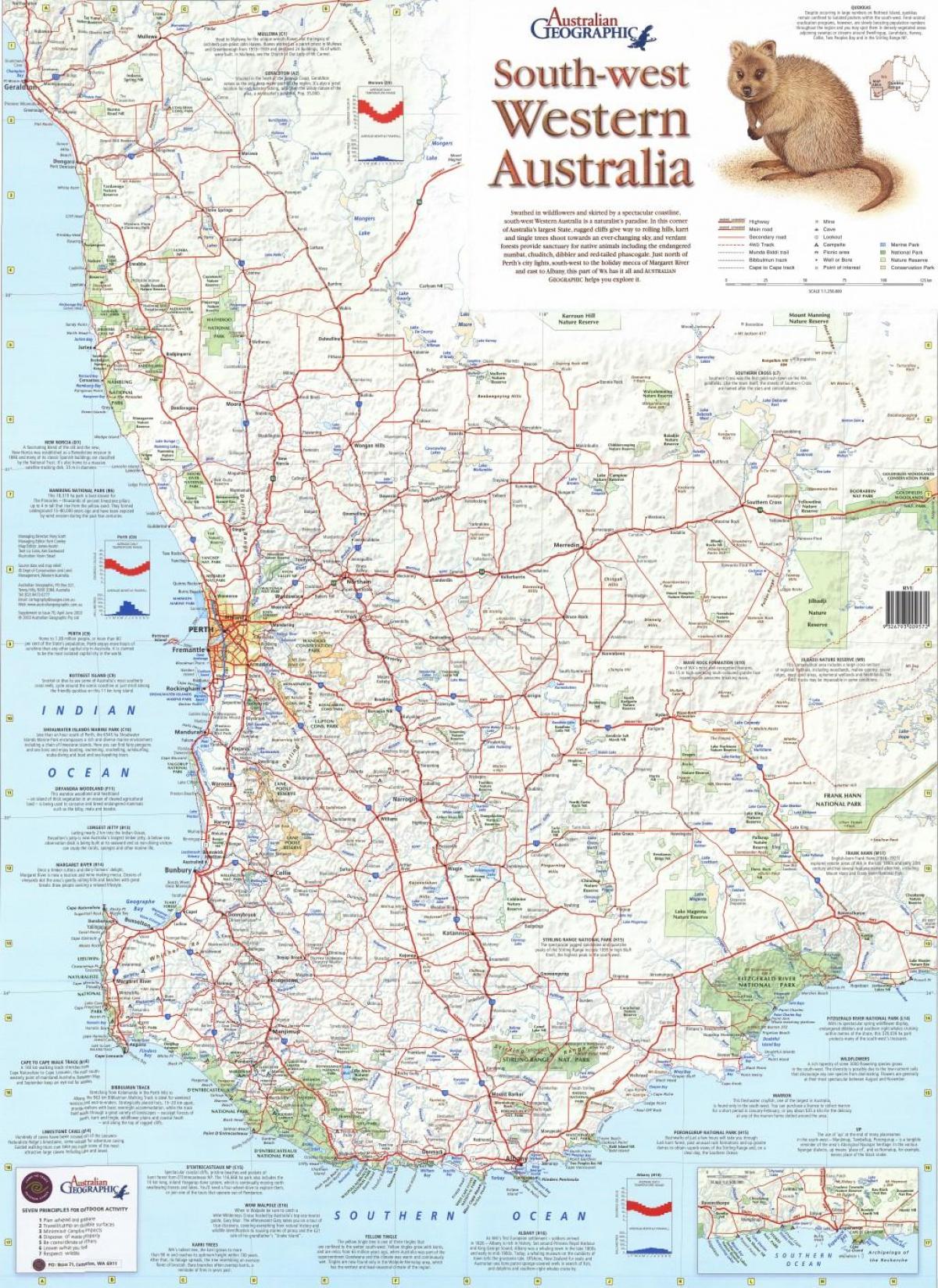 map of south west Australia
