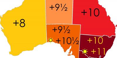 Time zones Australia map