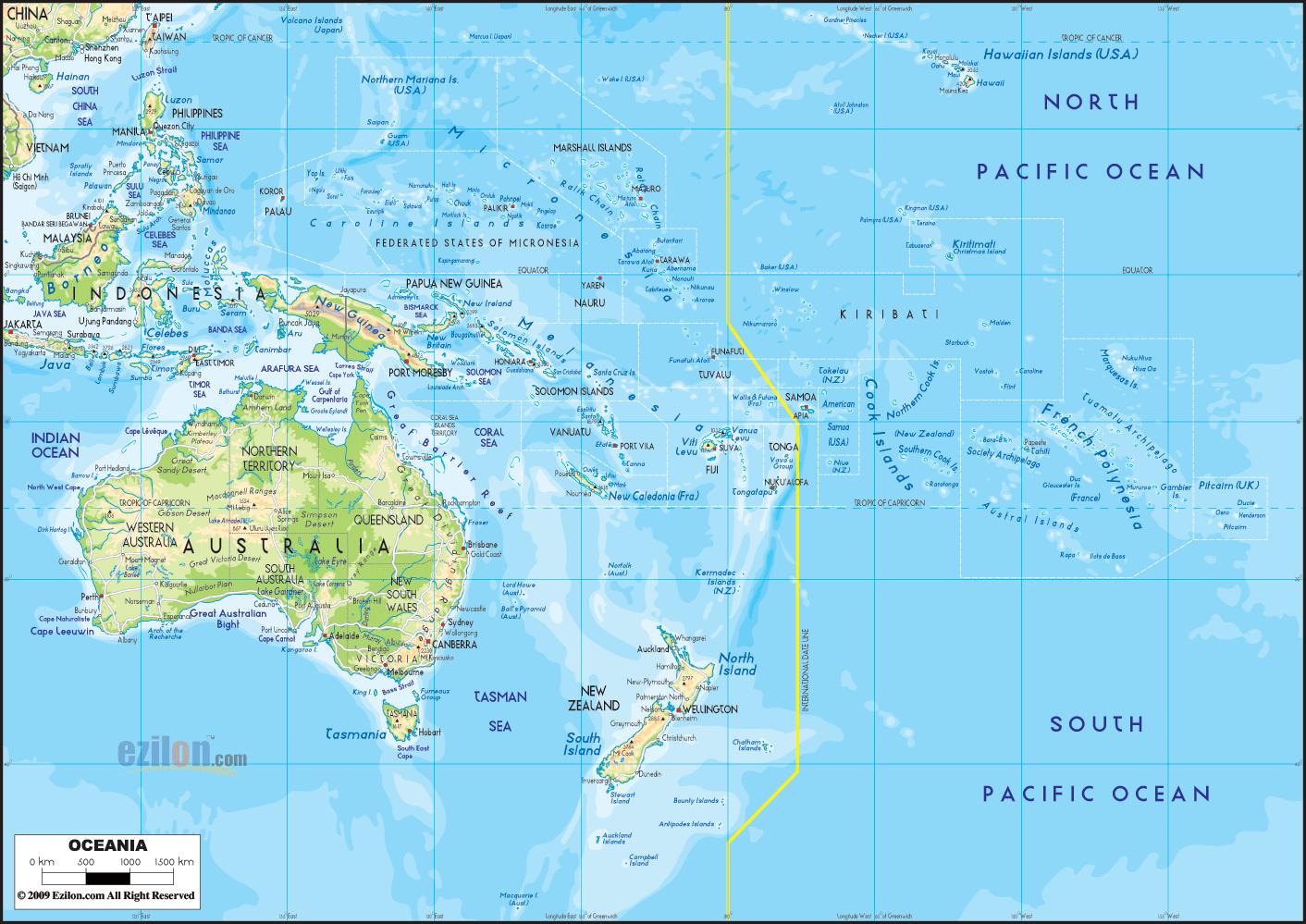 Australia Islands Map Map Of Australia Islands Australia And New   Australia Islands Map 