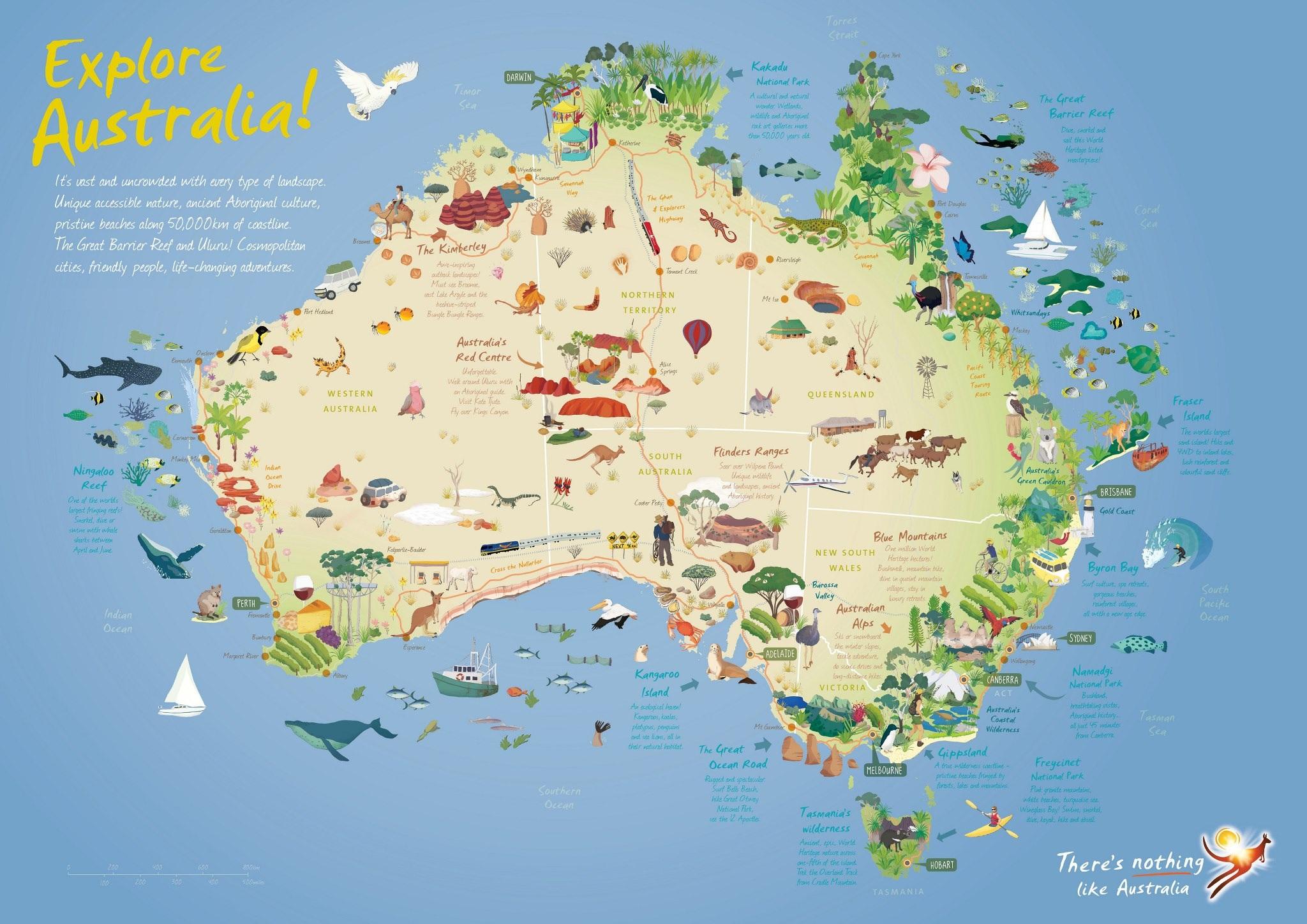 Australia Tourist Attractions Map Australia Tourist Map - Tourist Map Of Australia (Australia And New Zealand  - Oceania)