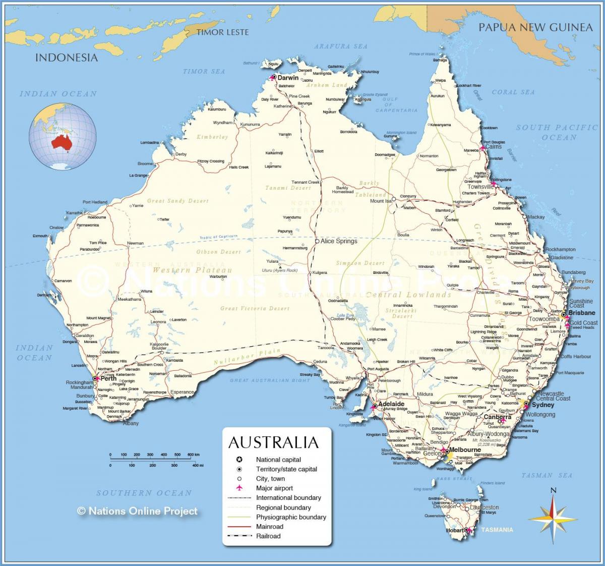 airports in Australia map