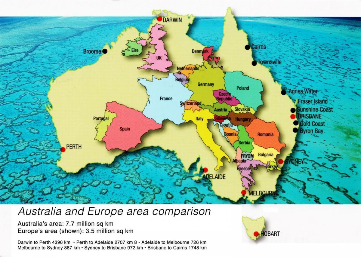 Europe map in Australia