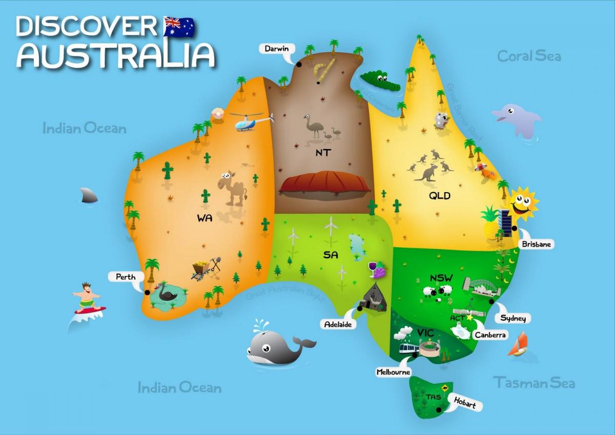 map of Australia for kids