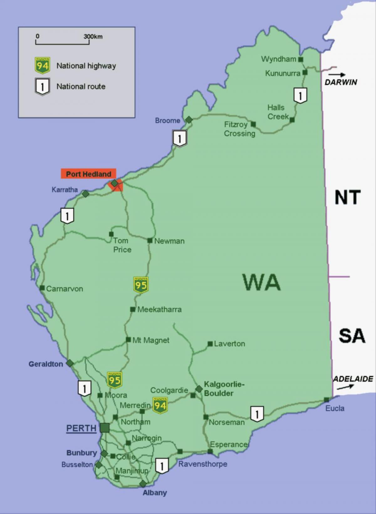 Map of Australia Ports