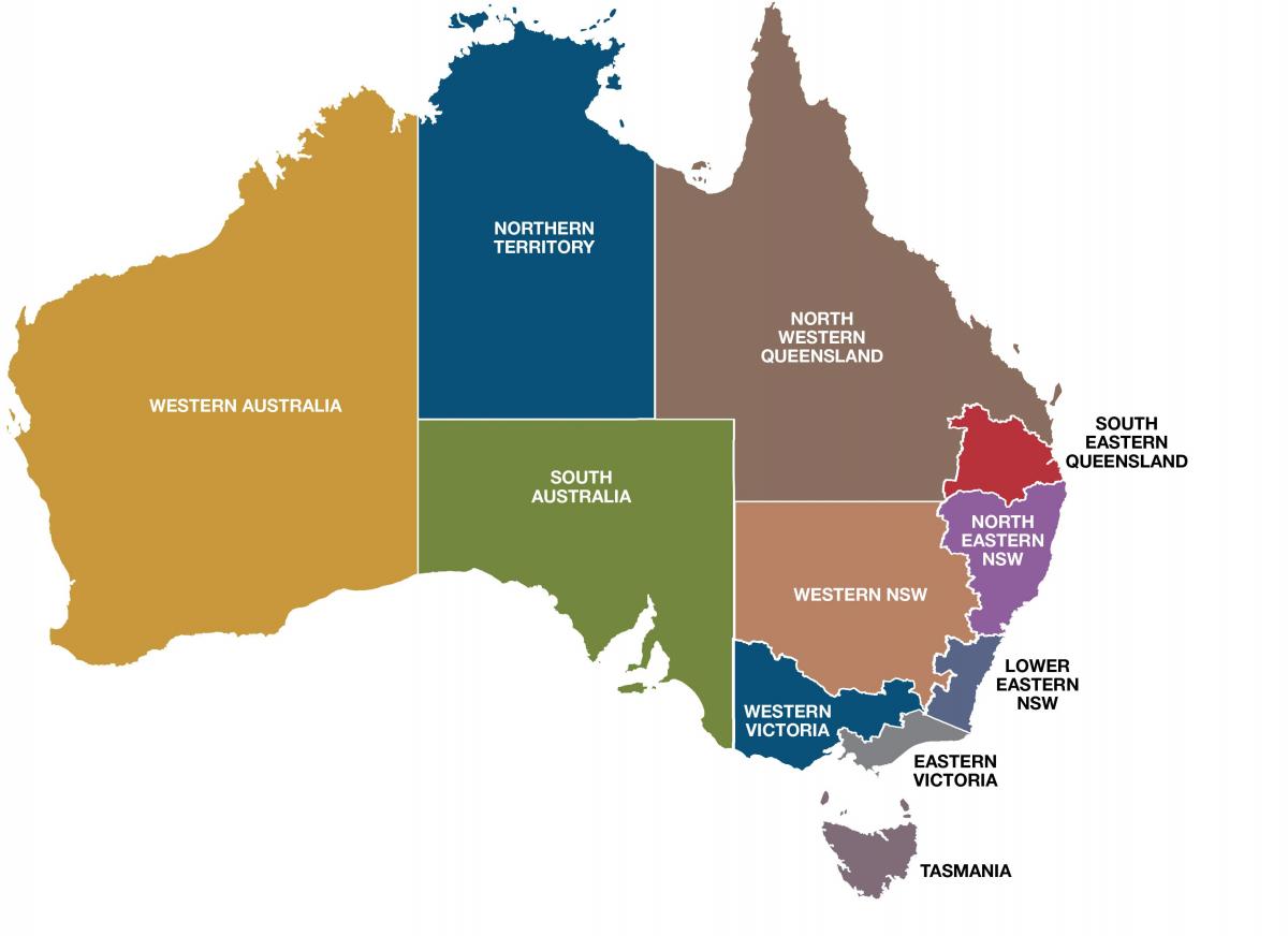 map of Australia regions