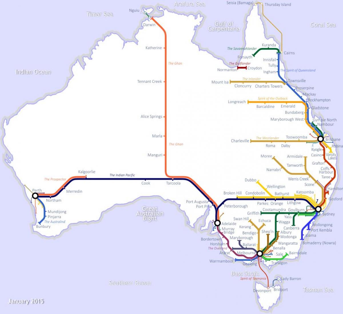 Australian trains map