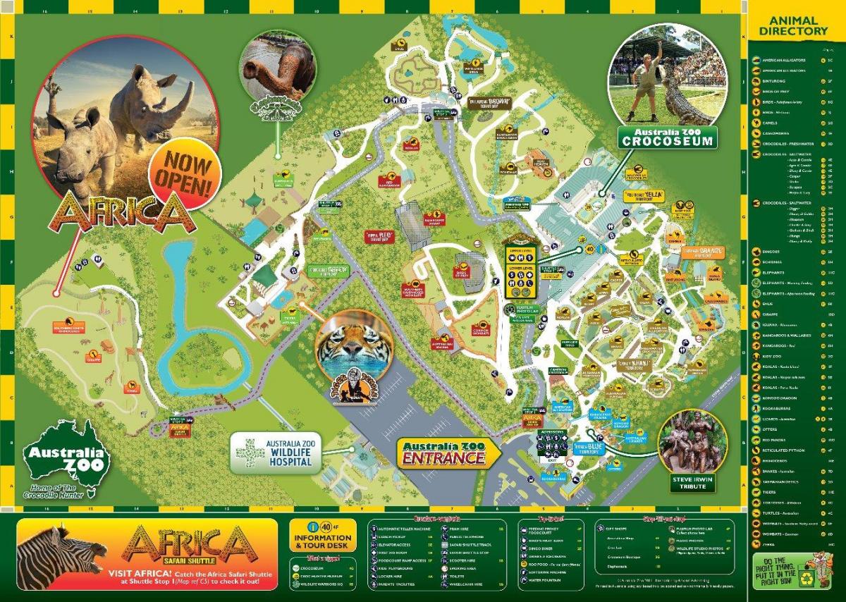 map of Australia zoo