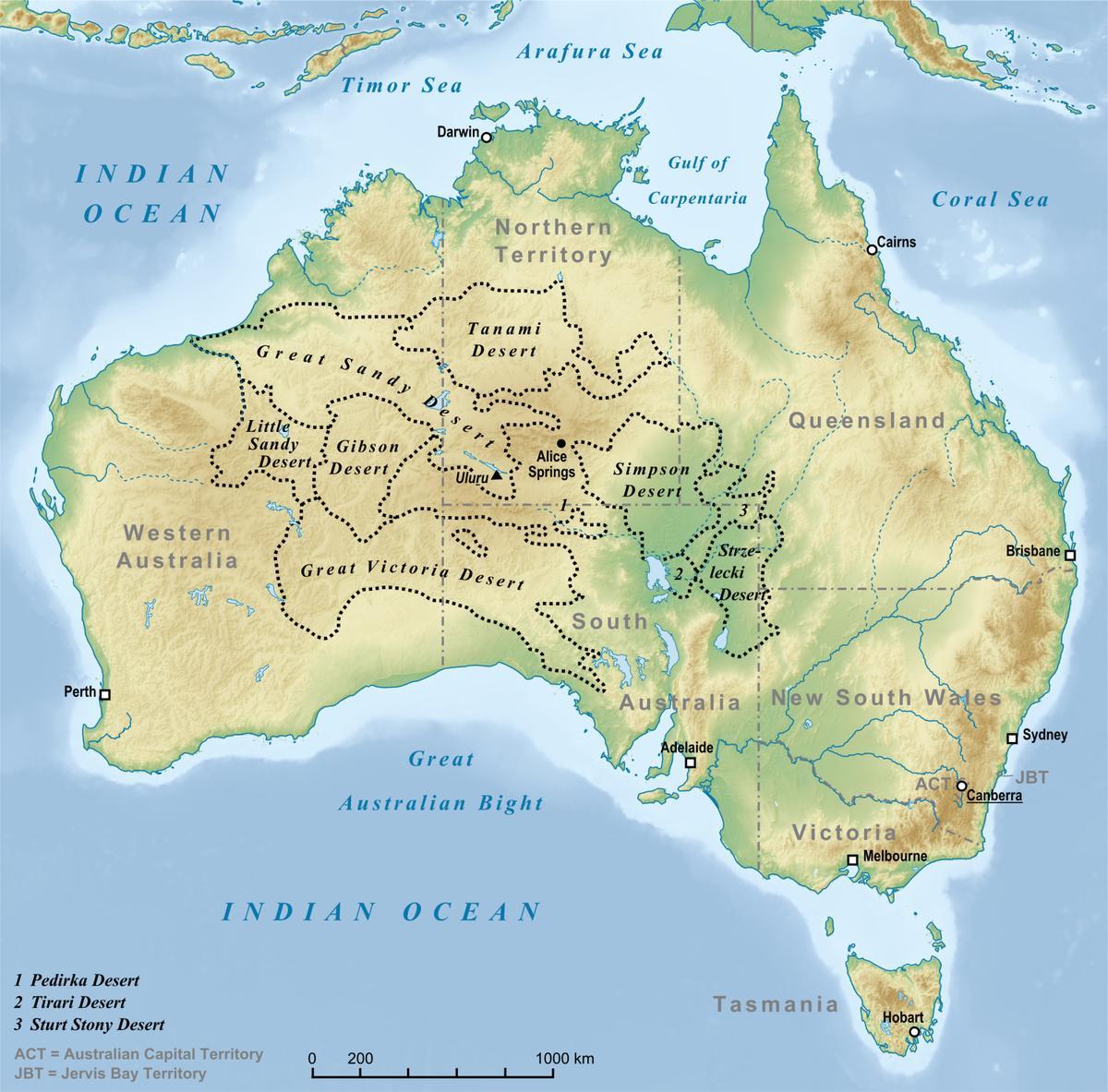 desert Australia map