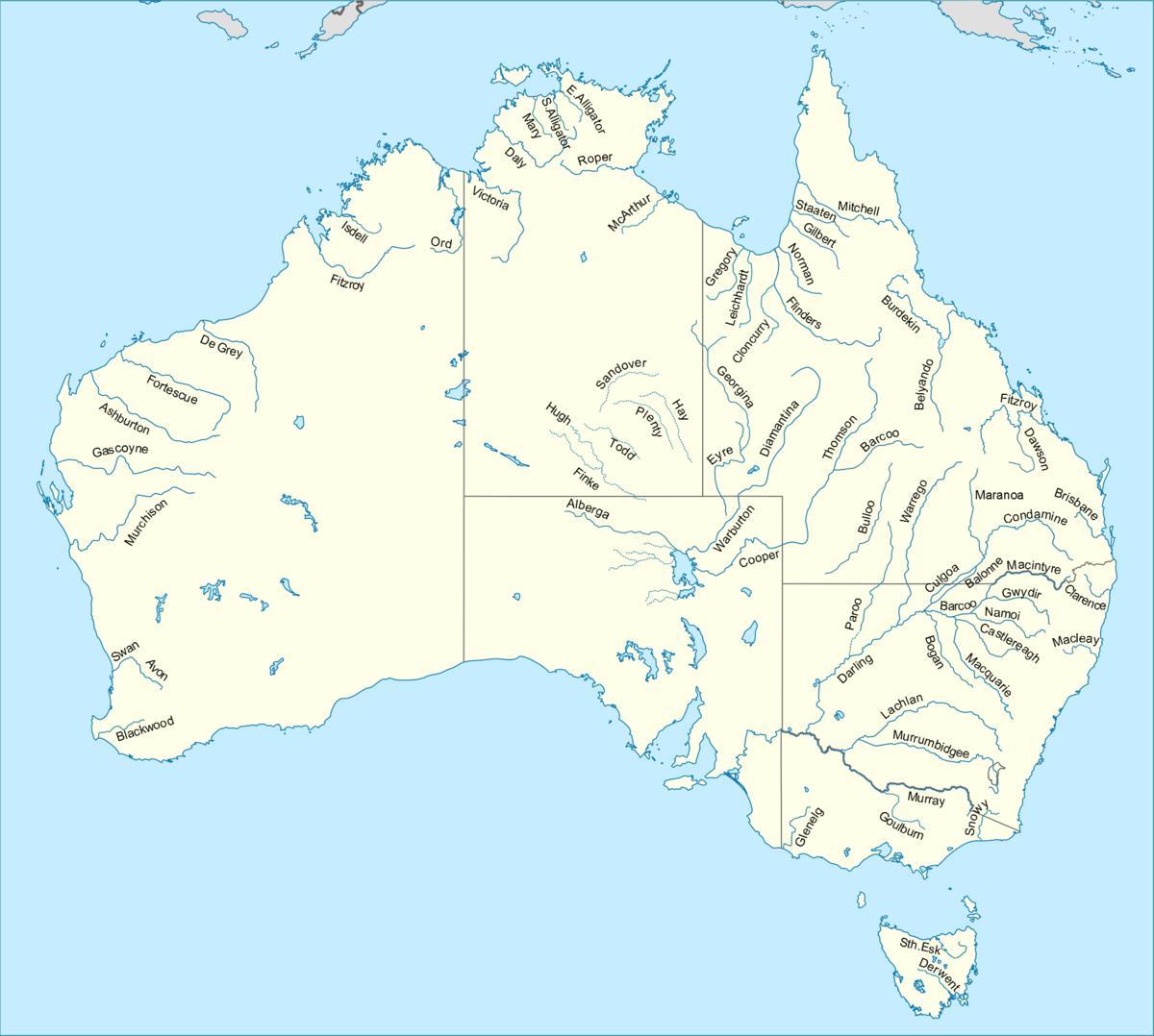 rivers in Australia map