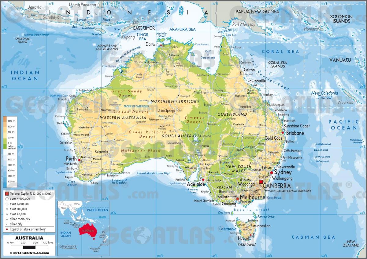 the map of Australia