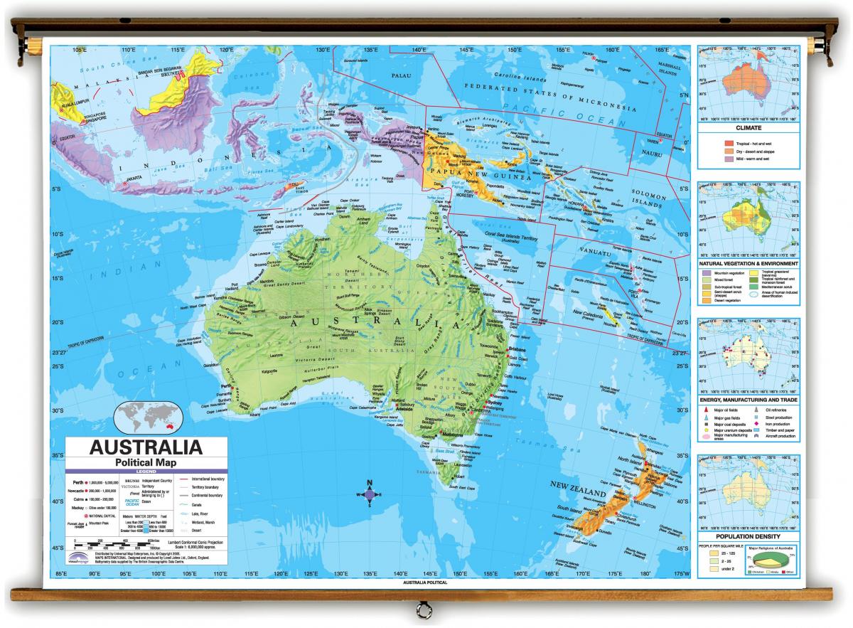 Australia and surrounding countries map
