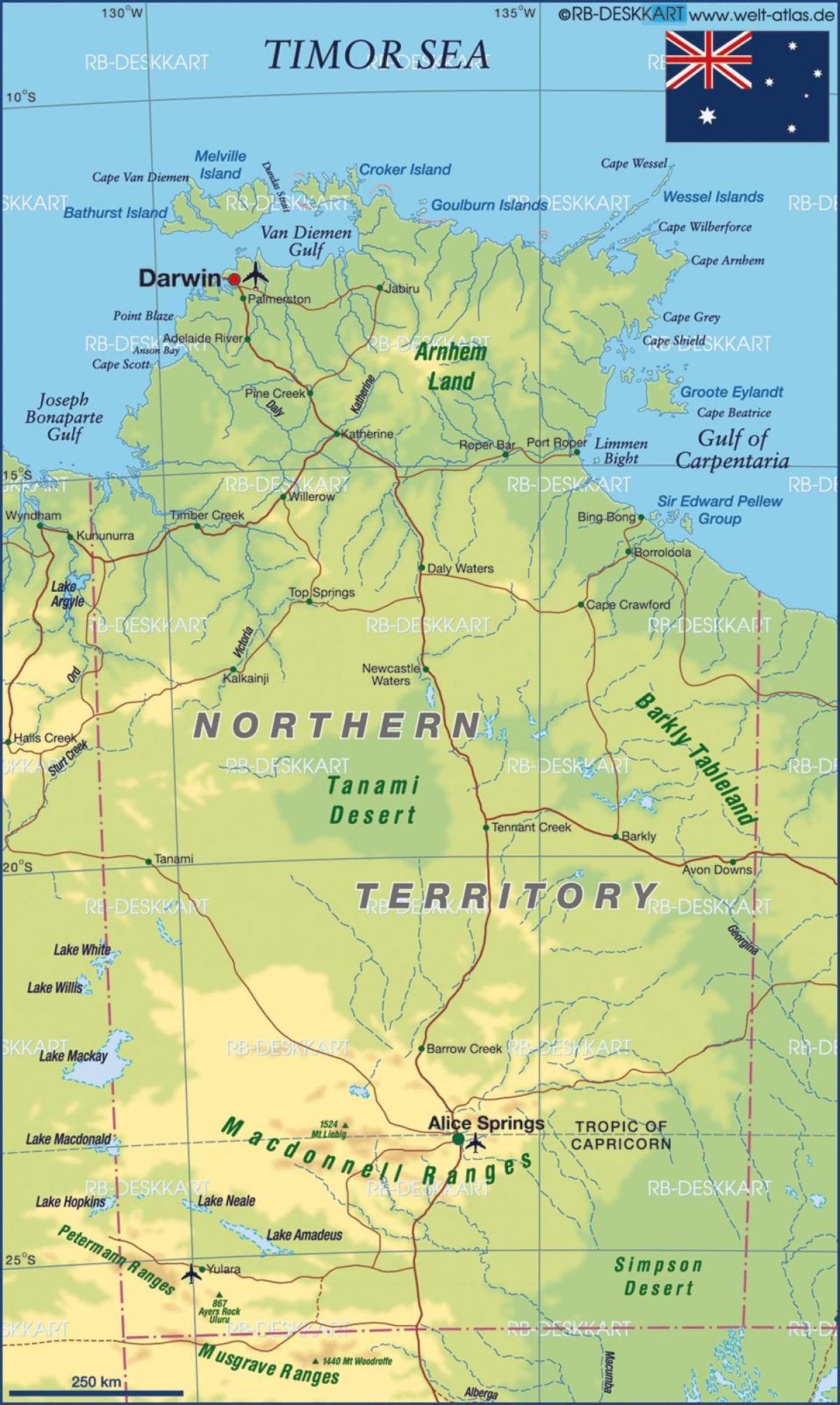 map of northern Australia