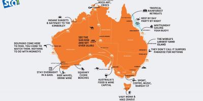 Map of Australia beach