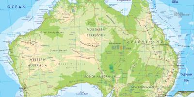 A physical map of Australia