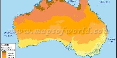 Temperature map Australia