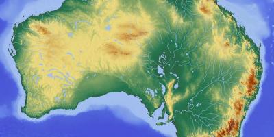 Topographic map of Australia