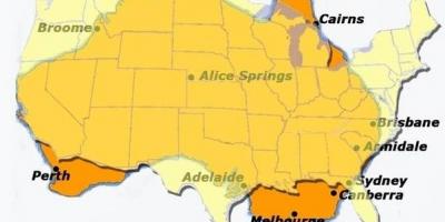 Australia to america map