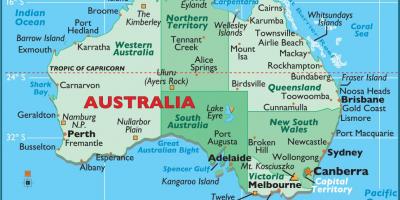 Australia on a map