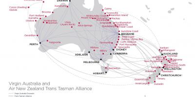 Map of virgin Australia flight